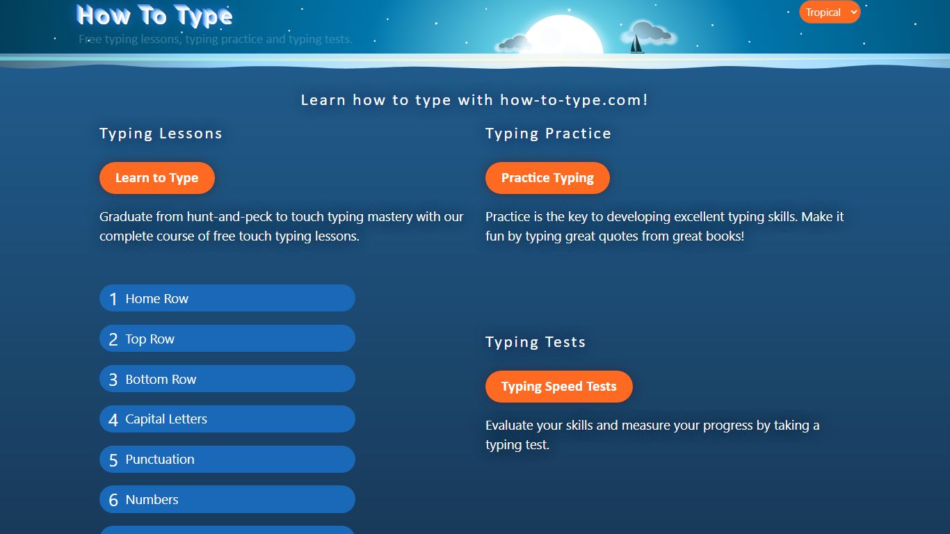 How To Type - Free typing test, typing lessons and typing practice.